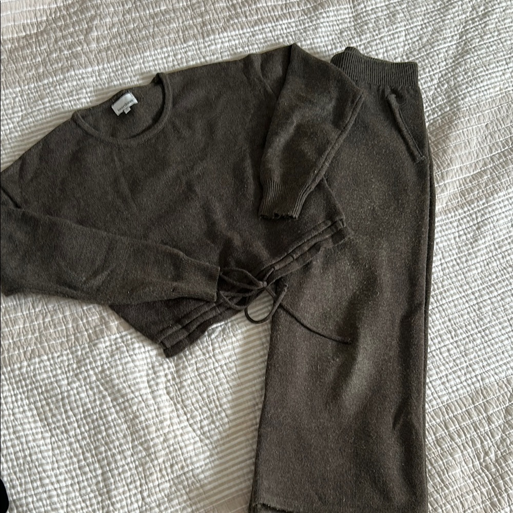 Heartloom Brown Knit Sweater and Pants Set